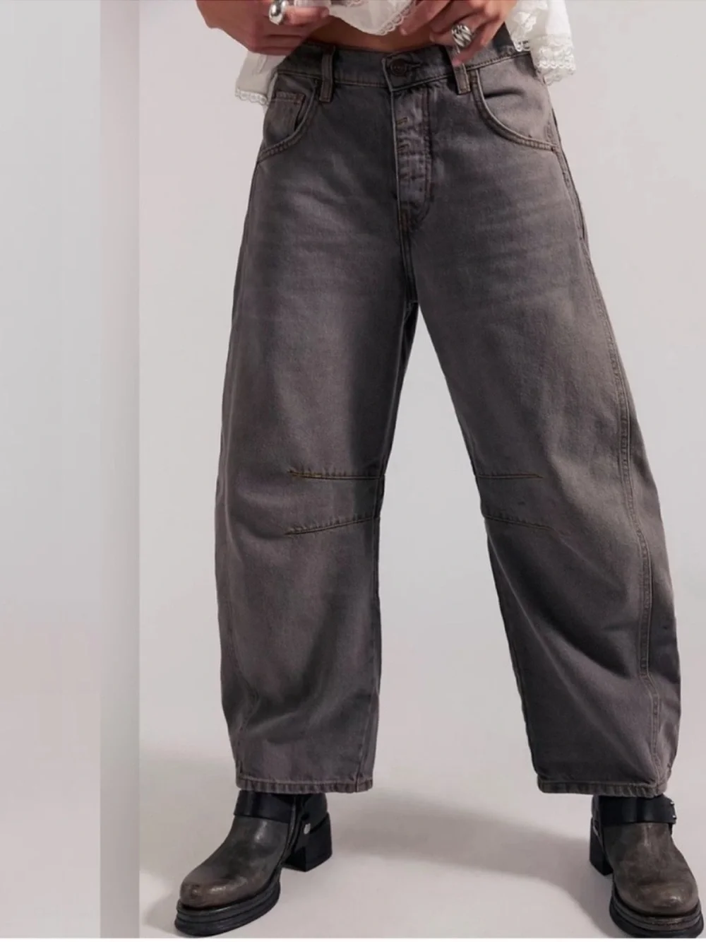 Free People Good Luck Mid-Rise Barrel Jeans